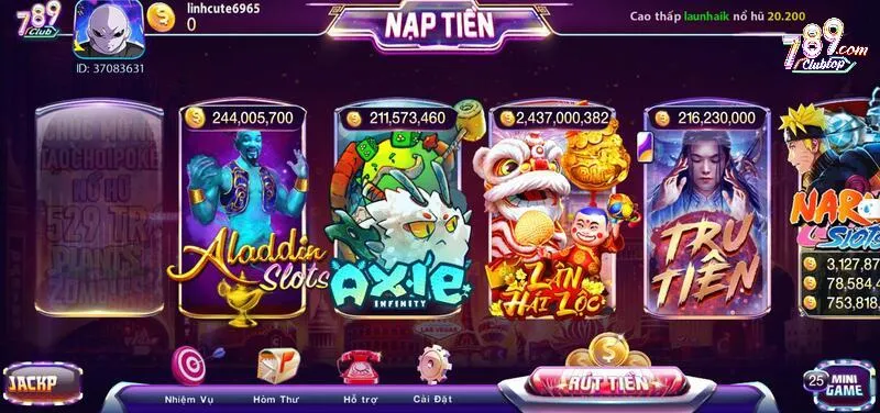 789Club có những tựa game nổ hũ tỷ lệ trả thưởng cao