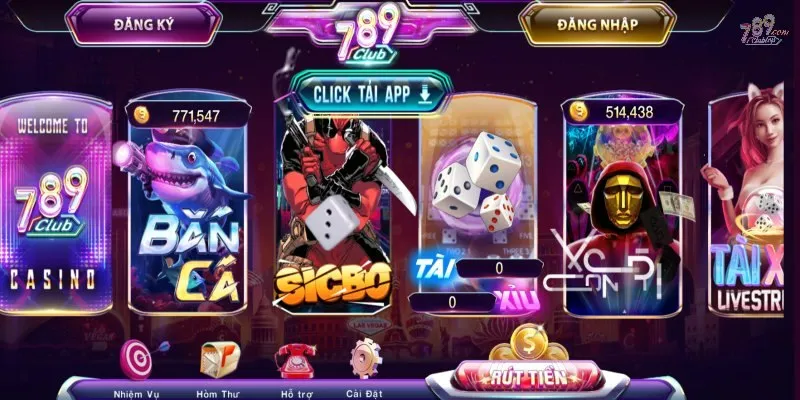 Dễ dàng thấy game sicbo ngay ở trung tâm giao diện 789club